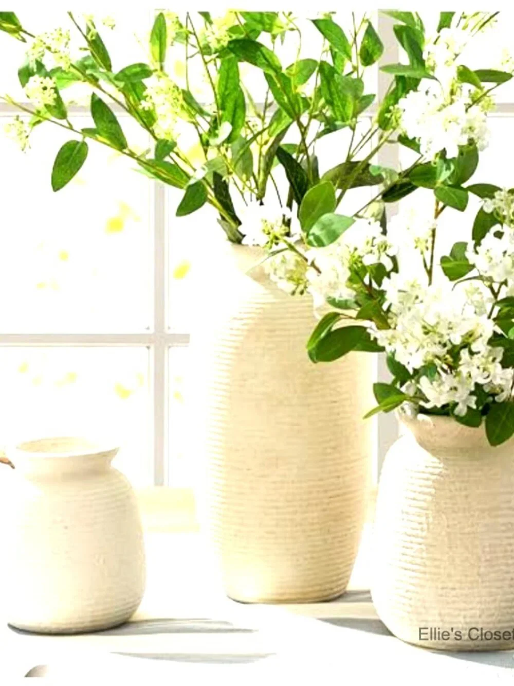 Large Rustic Farmhouse Ceramic Vase for Home Decor, Pampas Grass Vase, 12.5